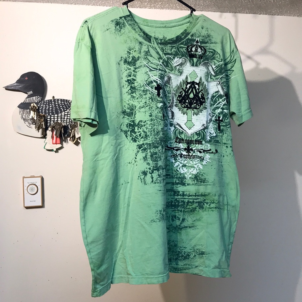 Archaic Men's Long Sleeve Graphic Tee in Mint Green